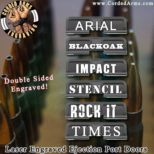 300 AAC Blackout Laser Engraved Ejection Port Door